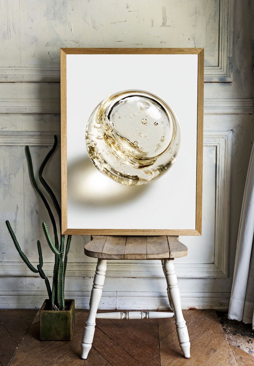 Glass Orb Minimalist Print. room preview