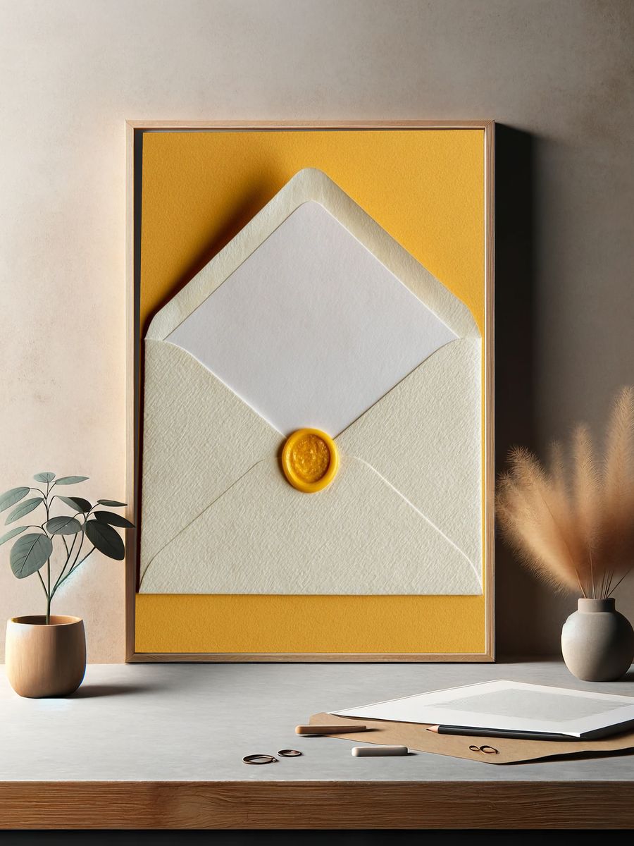 Sealed Envelope Minimalist Print. — room view 2