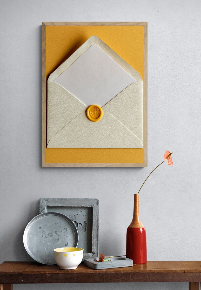 Sealed Envelope Minimalist Print. — room view 3
