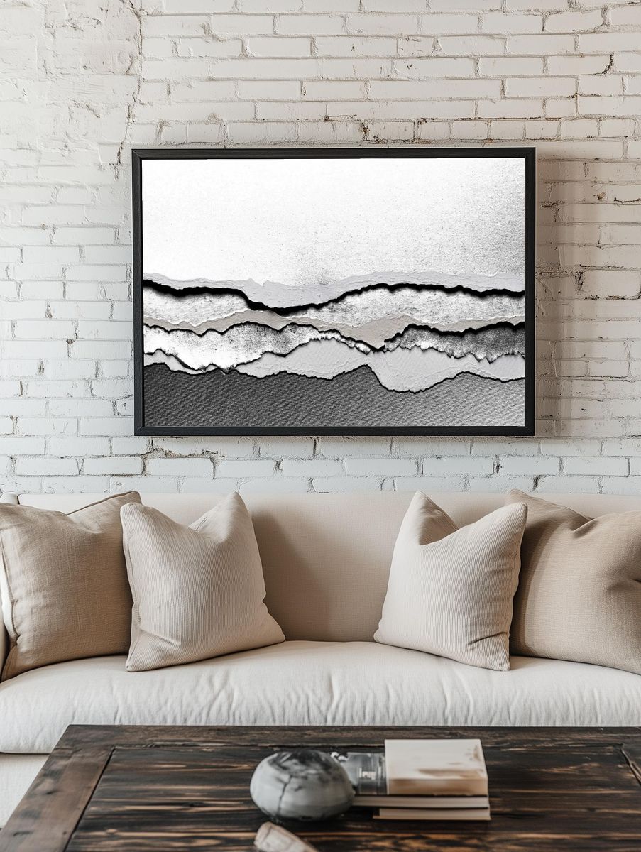 Torn Paper Texture — Minimalist Print. — room view 1