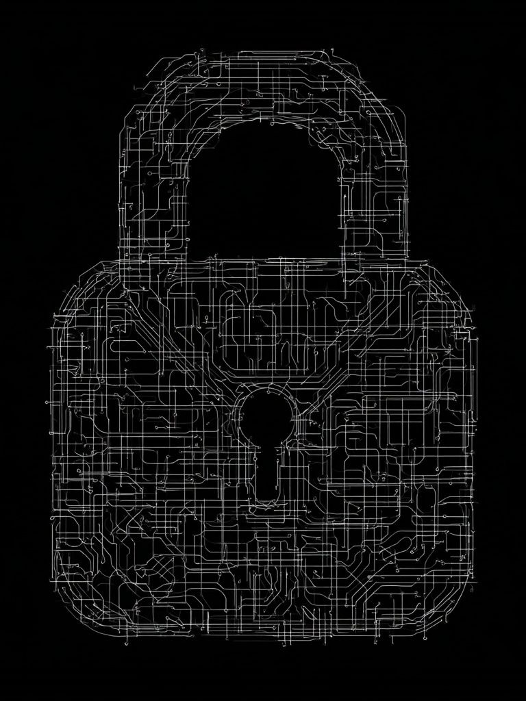 Circuit Lock Minimalist Print. poster — minimalist art