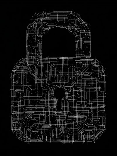 Circuit Lock Minimalist Print. poster