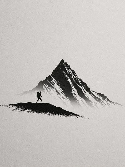 Mountain Hiker Minimalist Print.