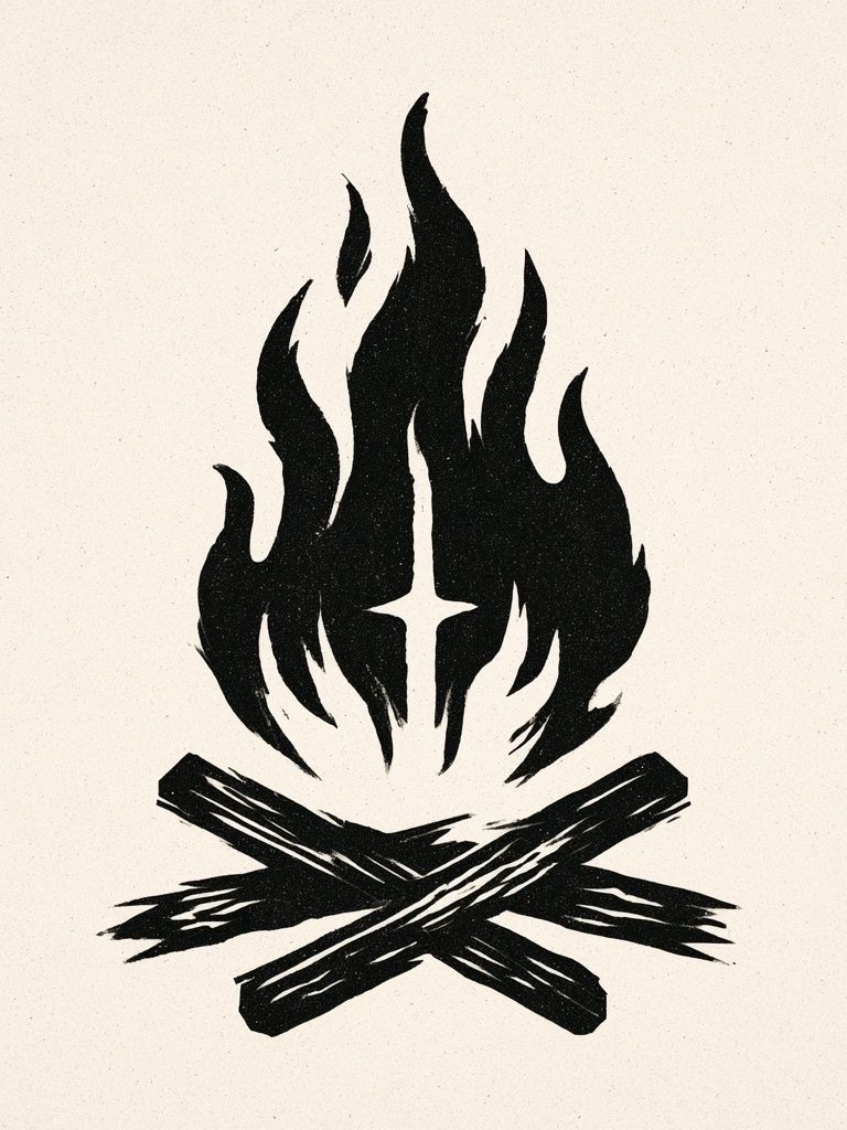 Campfire Minimalist Print. poster detail