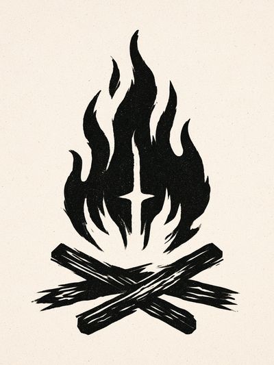 Campfire Minimalist Print. poster