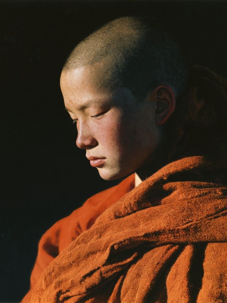 Meditative Monk Portrait Print. poster — photography art