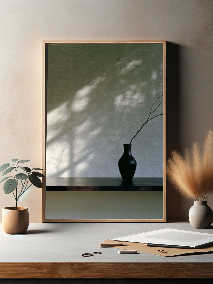 Minimalist Vase Still Life Print. — room view 2