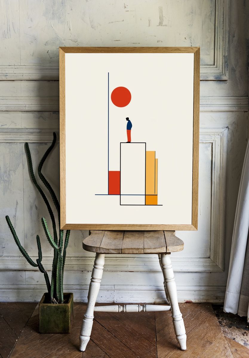 Geometric Figure Minimalist Poster. — room view 1