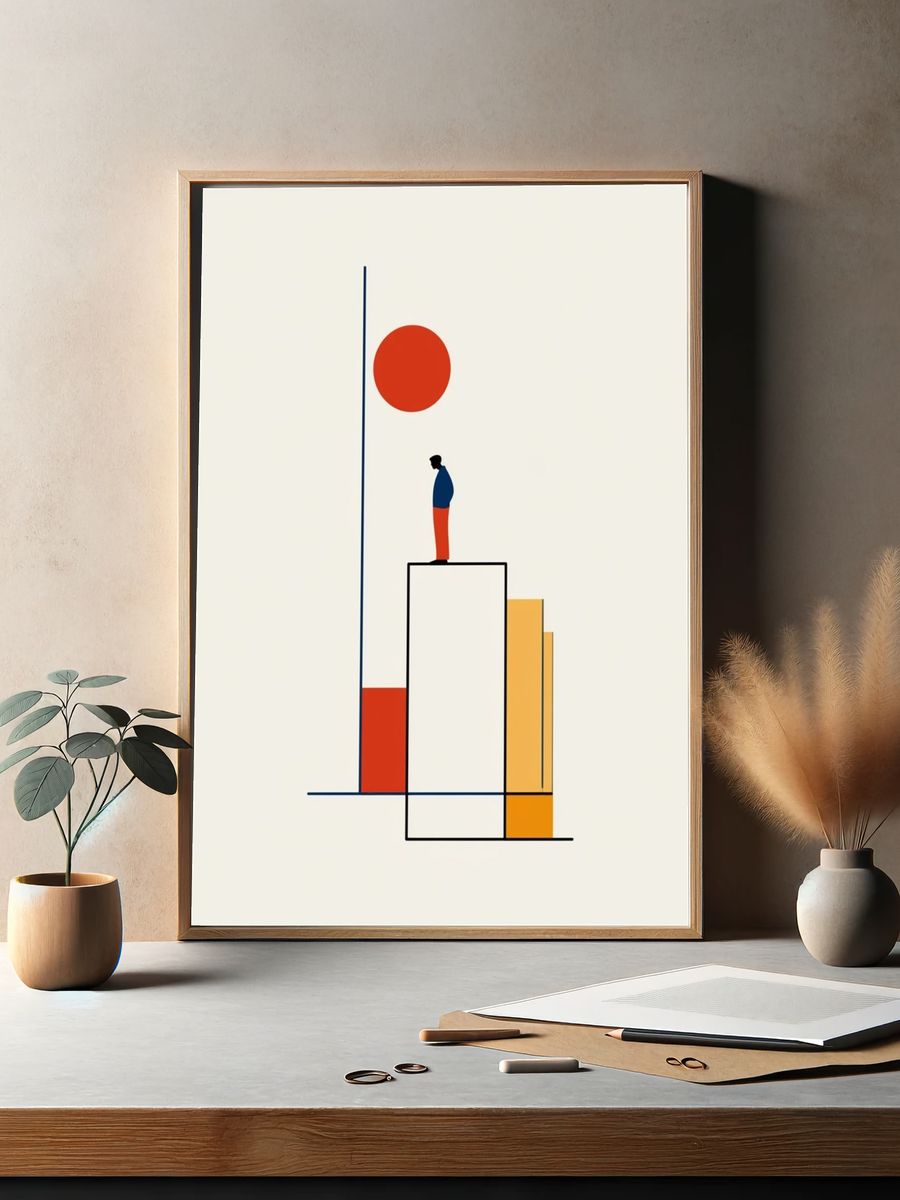 Geometric Figure Minimalist Poster. — room view 2