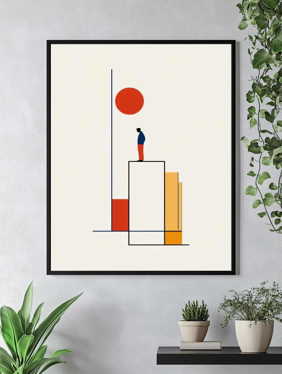Geometric Figure Minimalist Poster. — room view 4