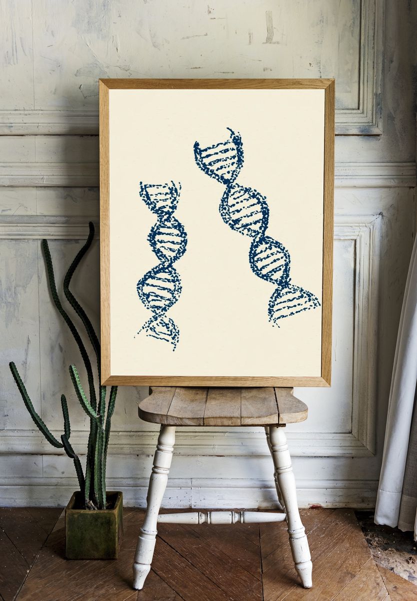 DNA Helix Minimalist Print. — room view 1