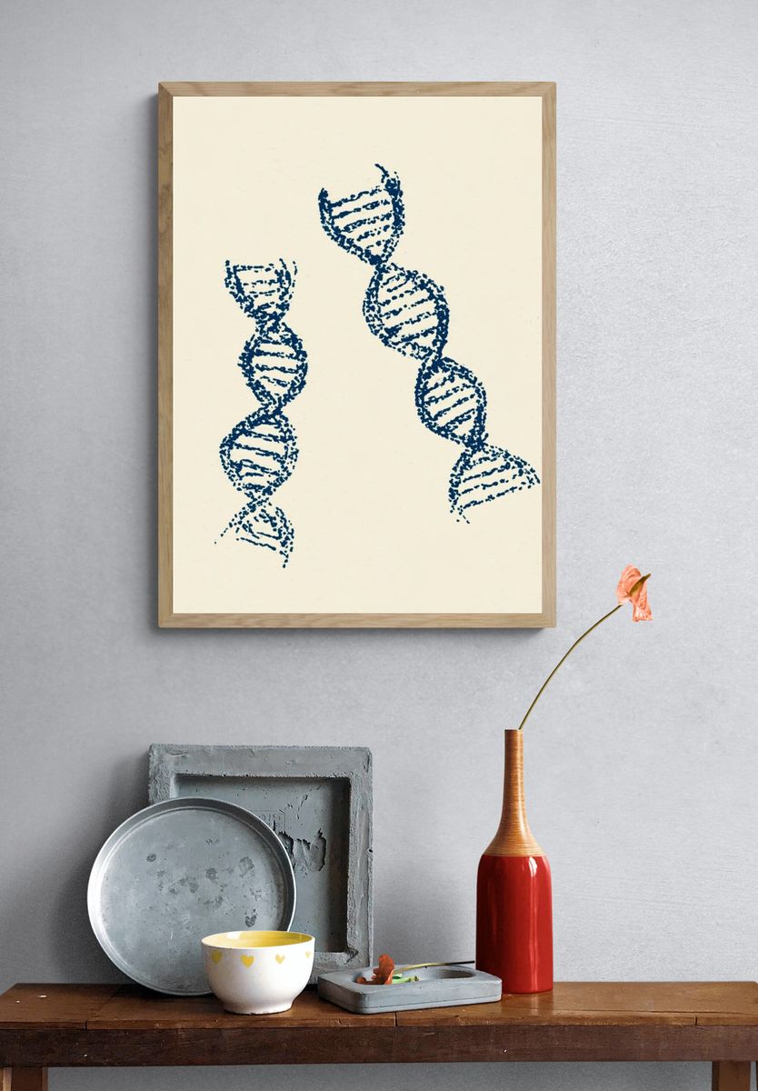 DNA Helix Minimalist Print. — room view 3