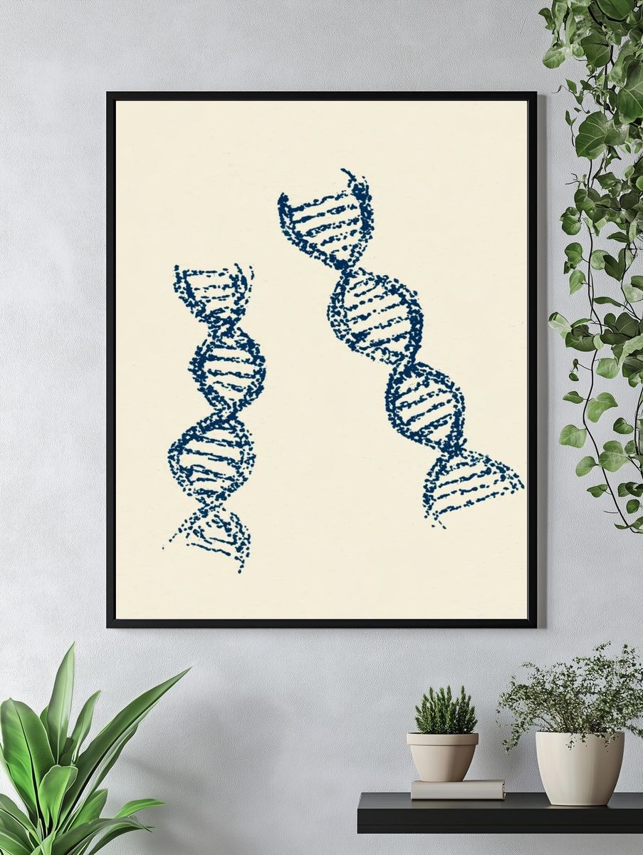 DNA Helix Minimalist Print. — room view 4