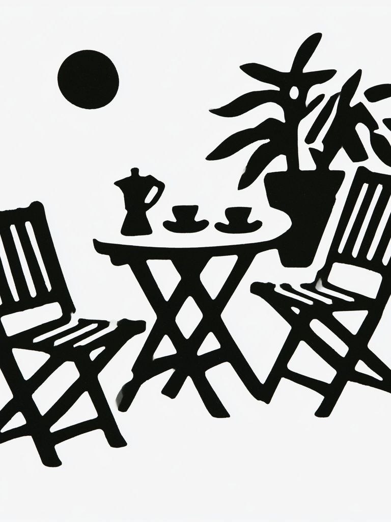Minimalist Patio Silhouette Poster. poster — minimalist art