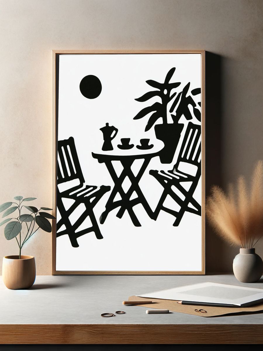 Minimalist Patio Silhouette Poster. — room view 2