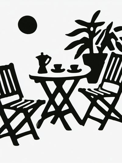 Minimalist Patio Silhouette Poster.