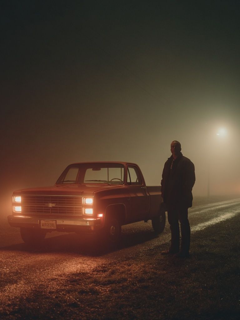 Misty Night Road — Photography Print. poster detail