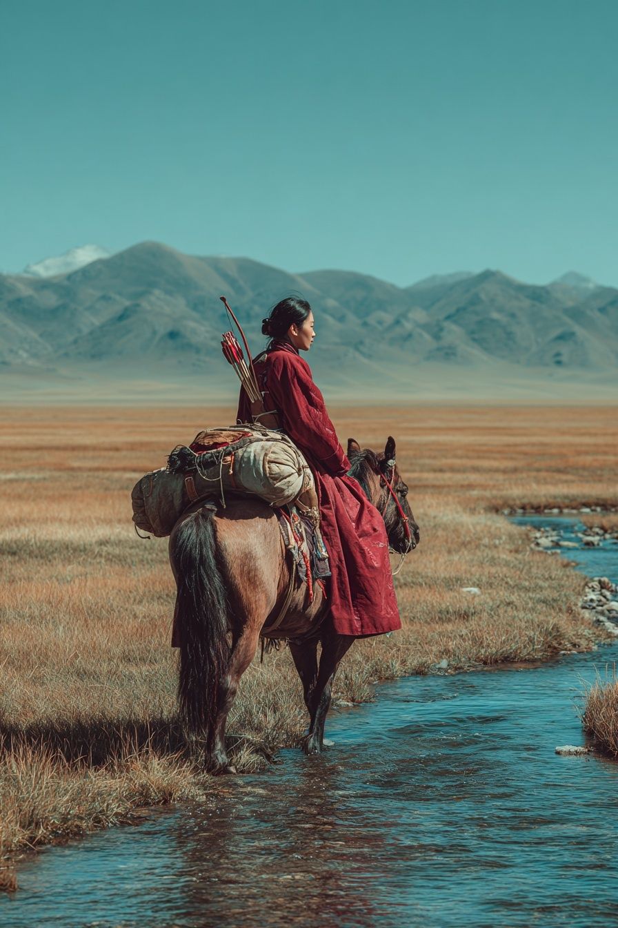 Mongolian Rider Landscape Poster. poster — photography art