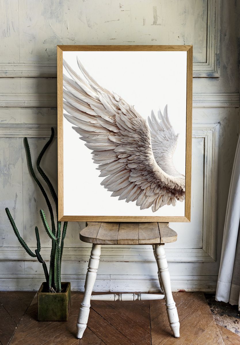 White Feather Wing Print room preview