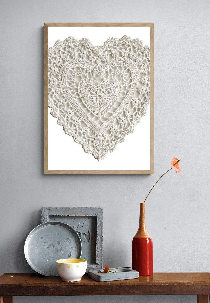 Crochet Heart Minimalist Print. — room view 3