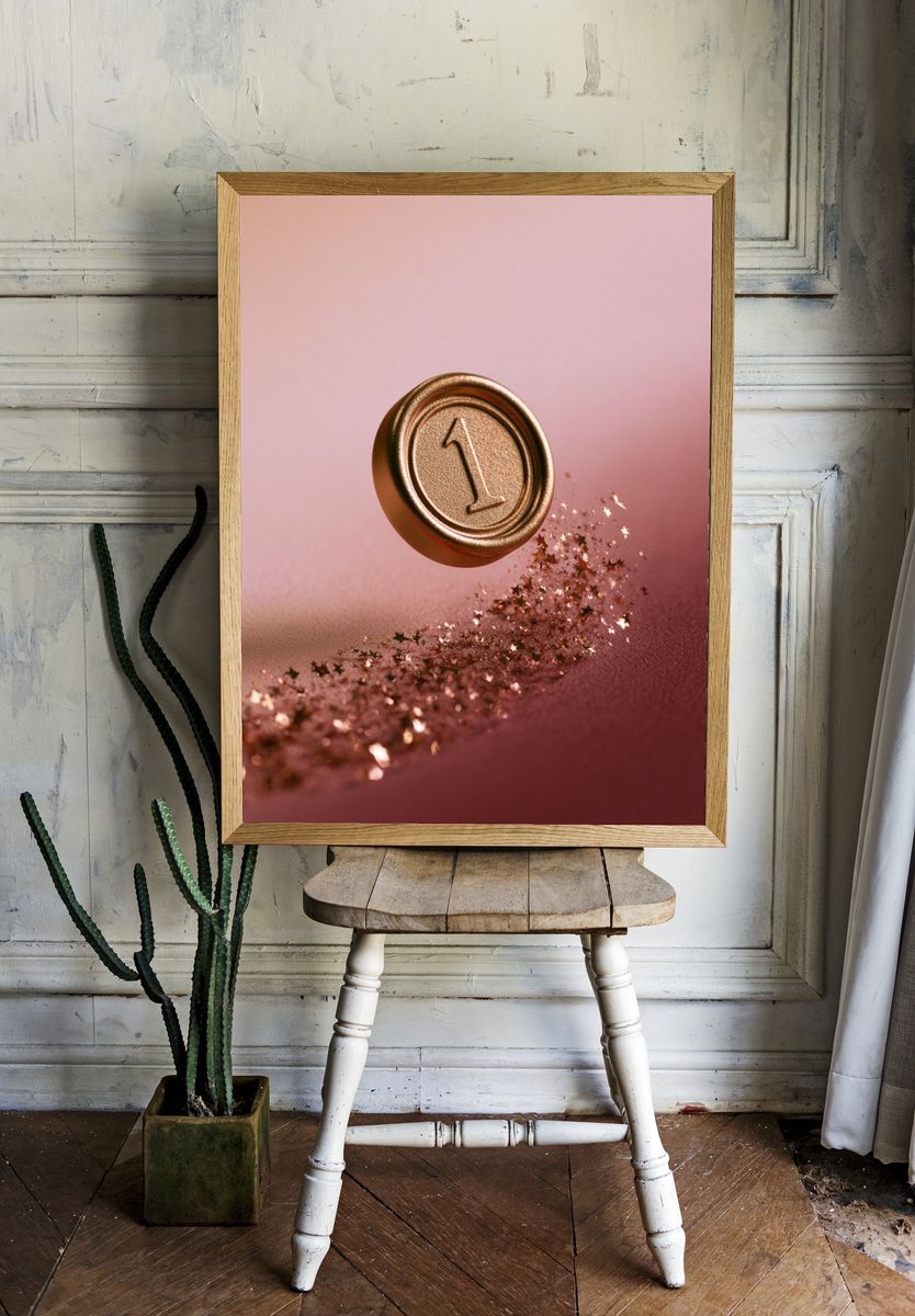 Golden Wax Seal Number 1 Poster. room preview