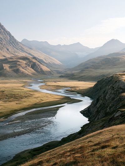 Mountain River Valley Photography Poster. poster print