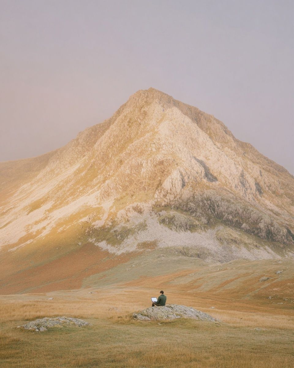 Misty Mountain Solitude Print. poster — photography art