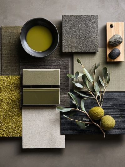 Olive Texture Collage Poster