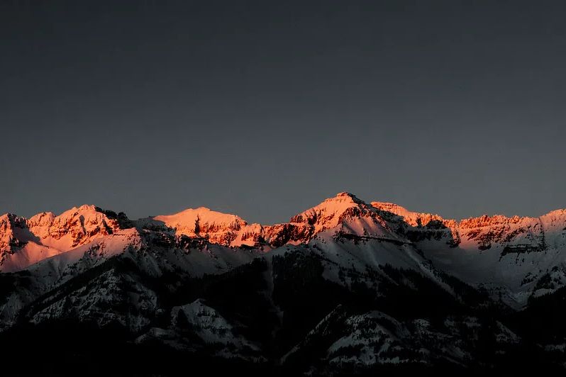 Mountain-sunset view Telluride, once mining. poster — photography art