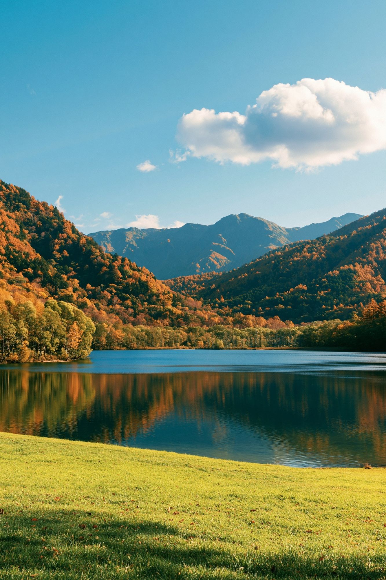 Autumn Mountain Lake Photography Poster. poster — photography art