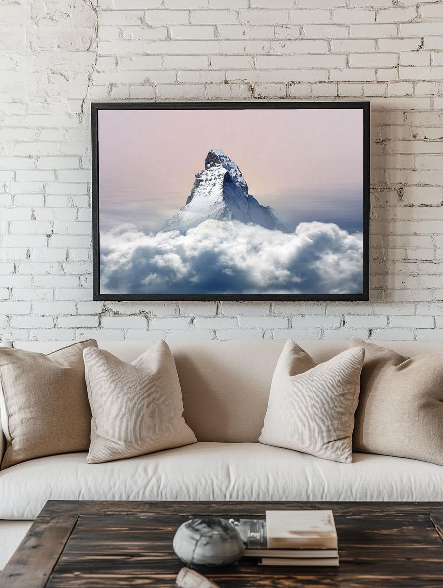 Majestic Mountain Peak — Nature Print. — room view 1