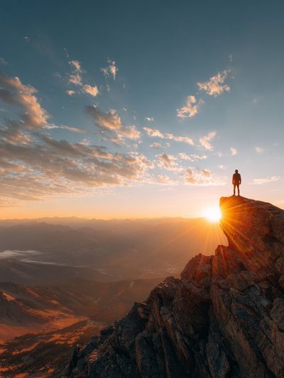 Mountain Sunset Adventure Poster.