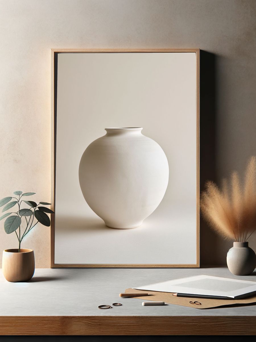 Minimal Ceramic Vase Poster. — room view 2
