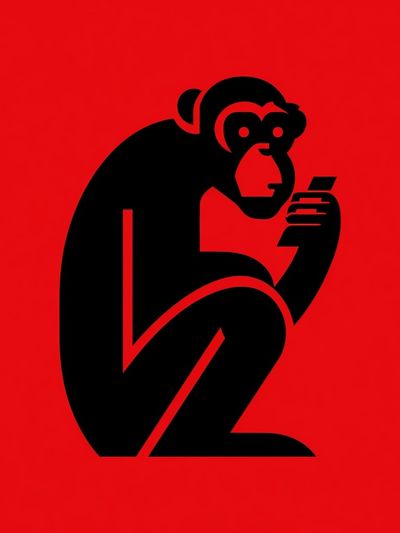 Monkey Silhouette Typography Poster. poster print