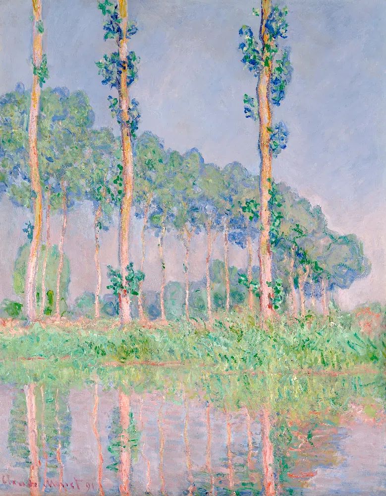 Claude Monet 's Poplars, Pink. poster — fine-art art