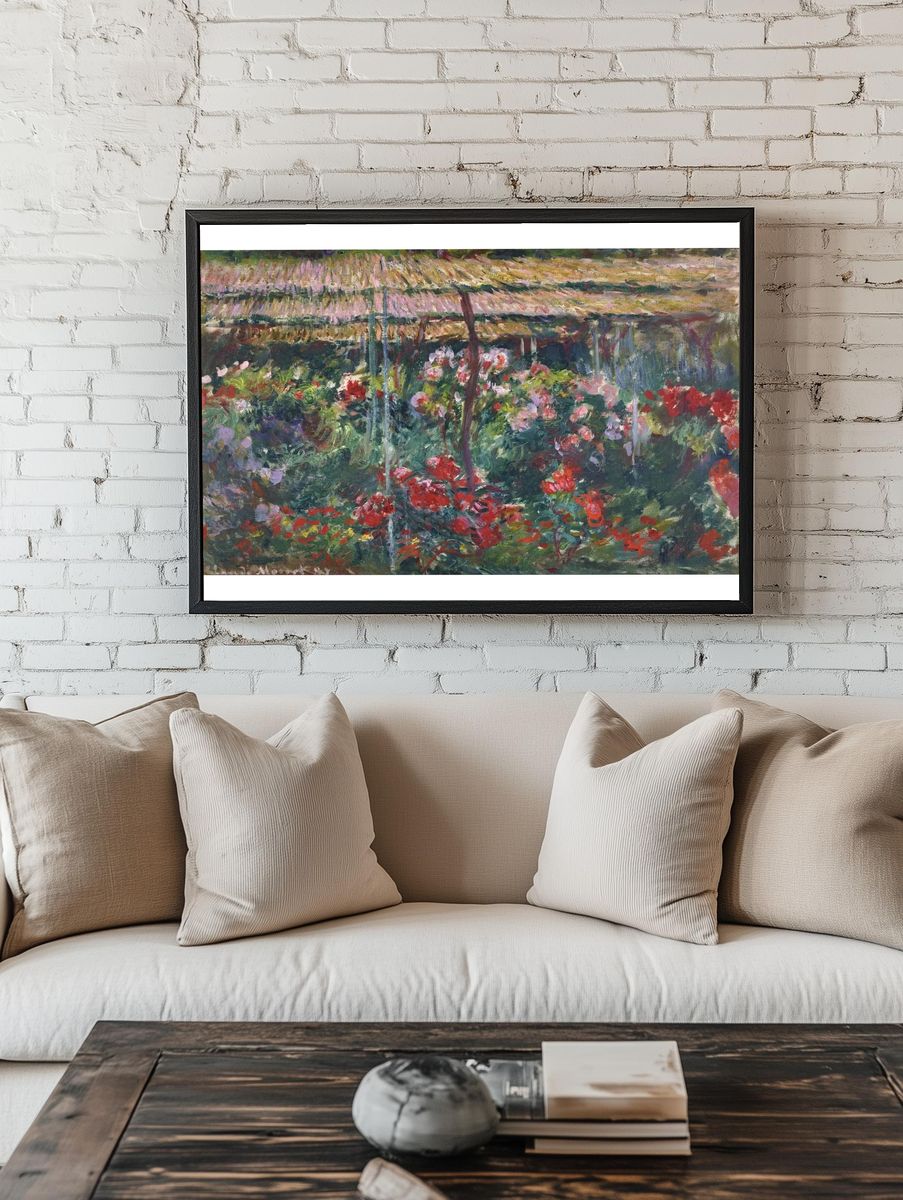 Peony Garden by Claude Monet (1887) — Art Print room preview