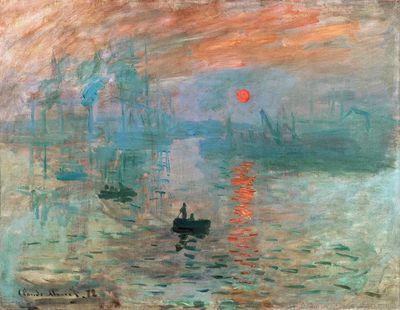 Claude Monet's Impression, Sunrise (1872) famous painting — Art Print. poster print