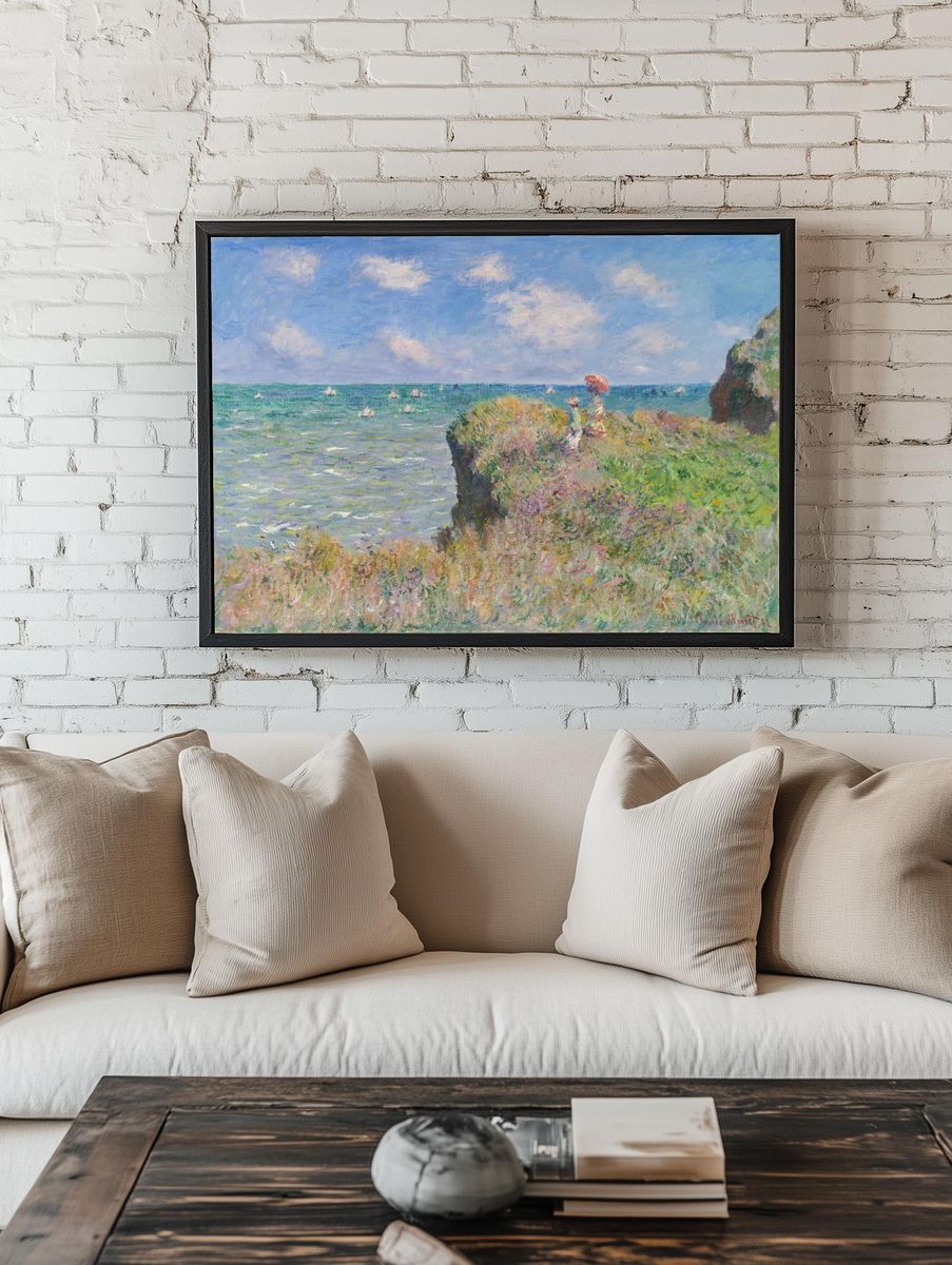 Cliff Walk at Pourville by Claude Monet (1882) — Art Print room preview
