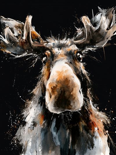 Moose Watercolor Poster. poster