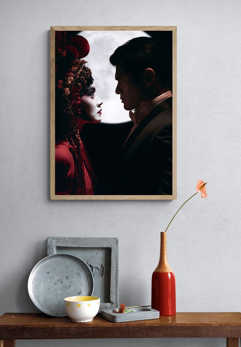 Moonlit Lovers Photography Poster. — room view 3