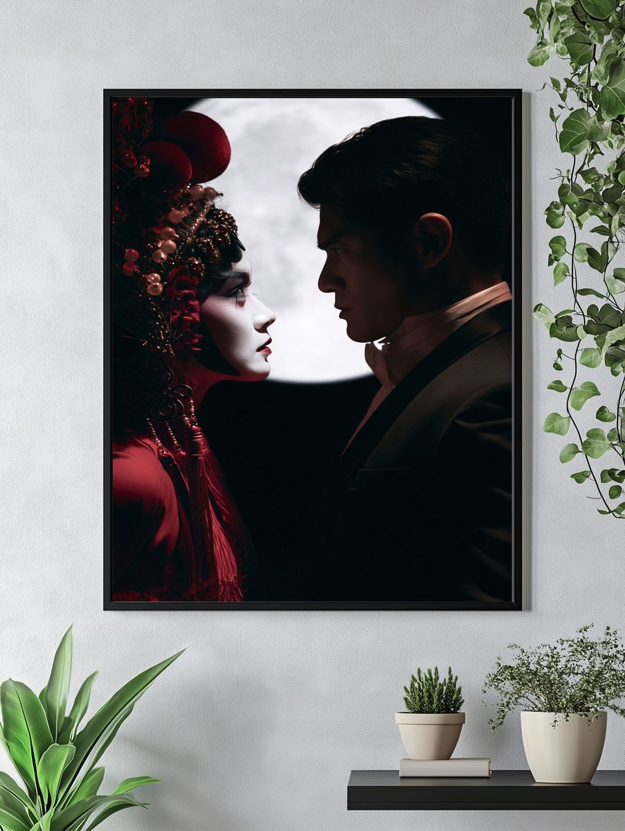 Moonlit Lovers Photography Poster. — room view 4