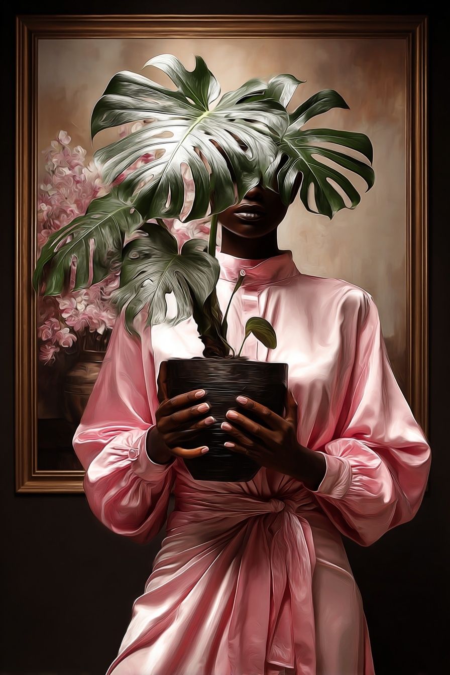 Monstera Portrait Illustration Poster. poster detail