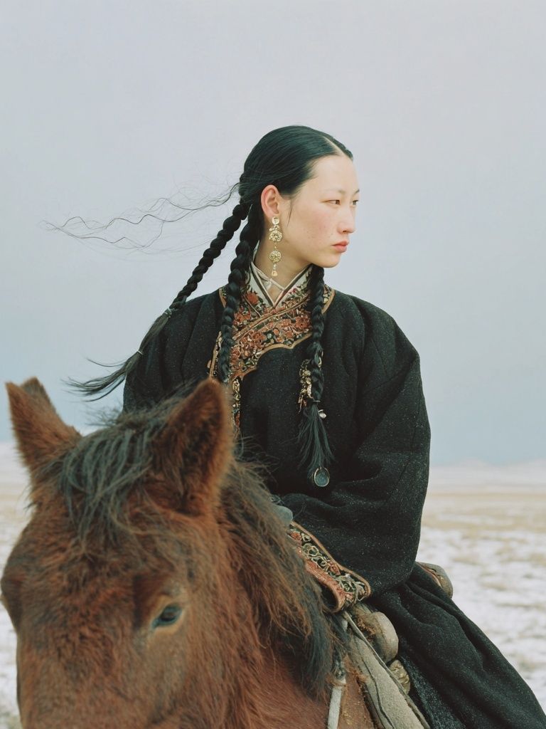Mongolian Rider Portrait Print. poster — photography art