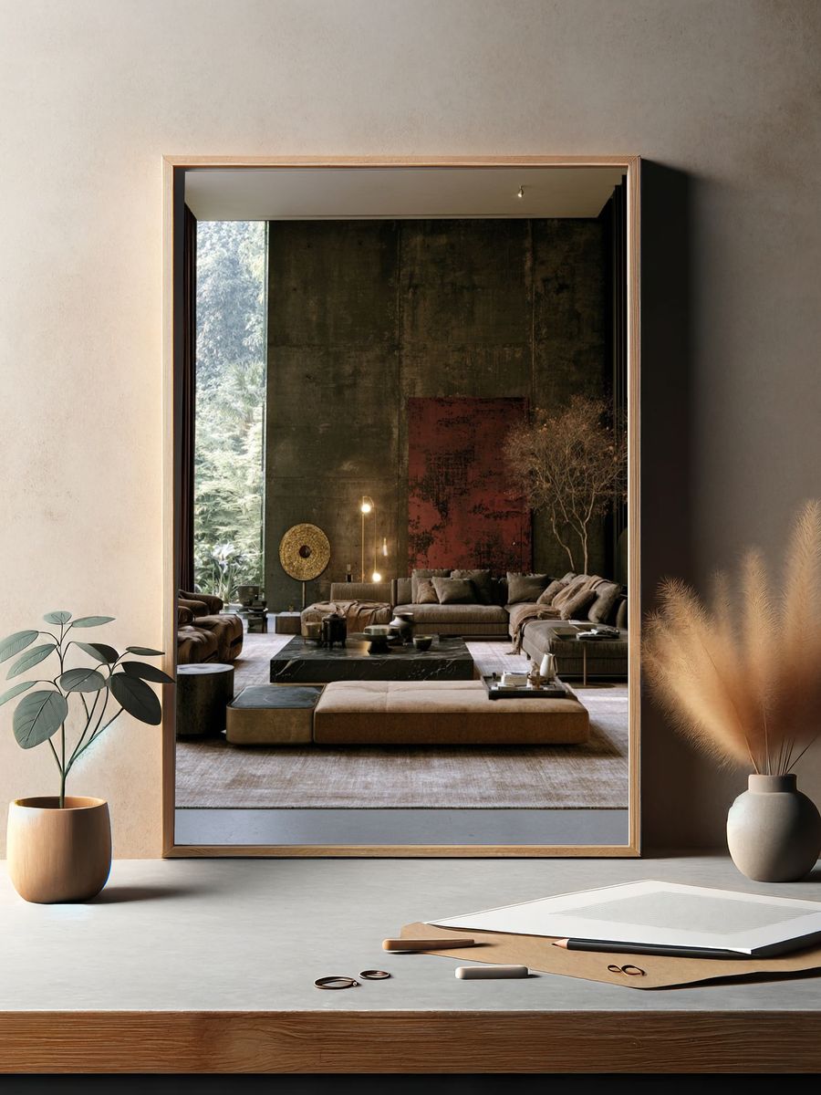 Moody Modern Living Room Photography Poster. — room view 2
