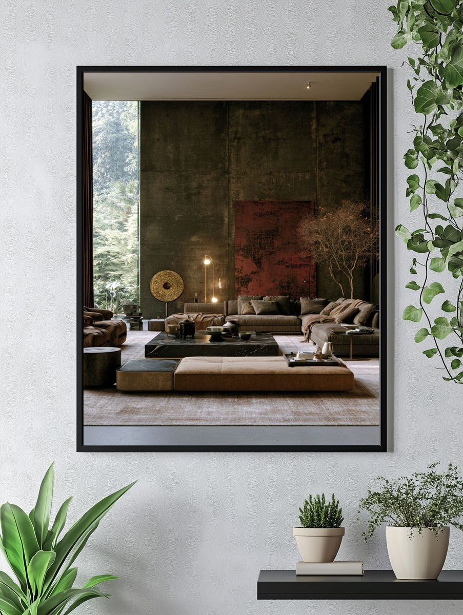 Moody Modern Living Room Photography Poster. — room view 4