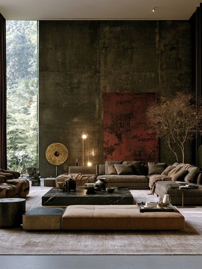 Moody Modern Living Room Photography Poster.