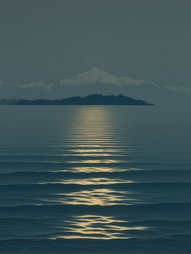 Moonlit Ocean Reflection — Fine Art Print. poster — fine-art art