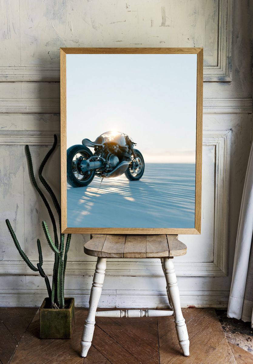 Desert Motorcycle Photography Poster. room preview