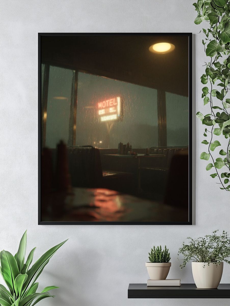 Motel Rainy Night — Photography Print. — room view 4