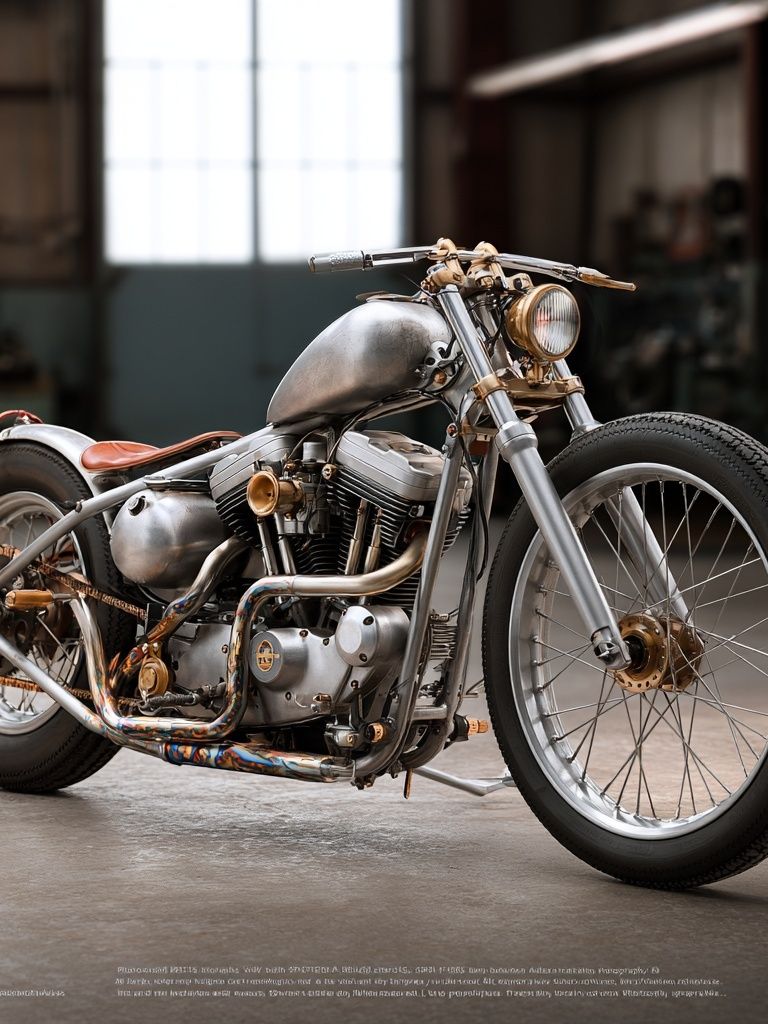 Custom Chopper Motorcycle Photography Poster. poster — photography art